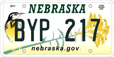 NE license plate BYP217