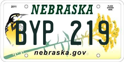 NE license plate BYP219