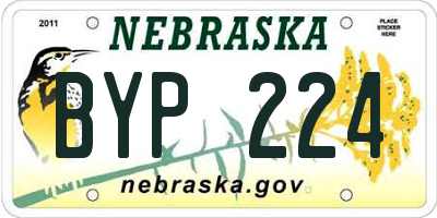 NE license plate BYP224
