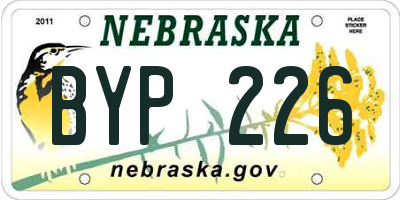 NE license plate BYP226