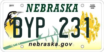 NE license plate BYP231