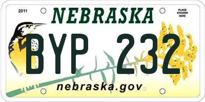 NE license plate BYP232