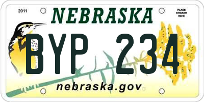 NE license plate BYP234