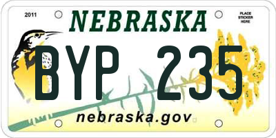 NE license plate BYP235