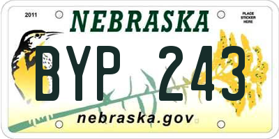 NE license plate BYP243