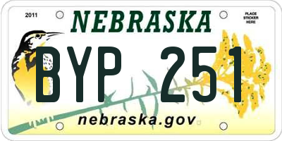 NE license plate BYP251