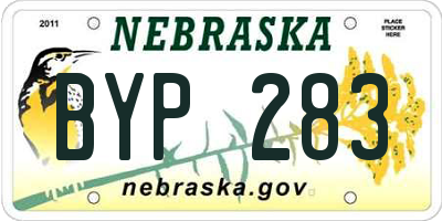 NE license plate BYP283