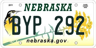 NE license plate BYP292