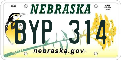 NE license plate BYP314