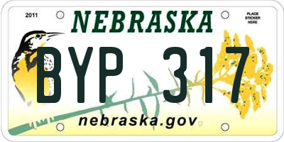 NE license plate BYP317