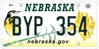 NE license plate BYP354