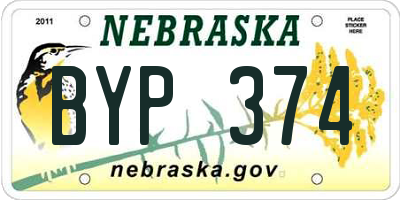 NE license plate BYP374