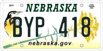 NE license plate BYP418