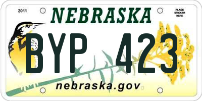 NE license plate BYP423