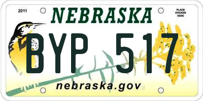 NE license plate BYP517