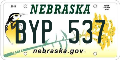 NE license plate BYP537