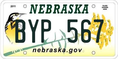 NE license plate BYP567