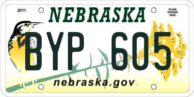 NE license plate BYP605