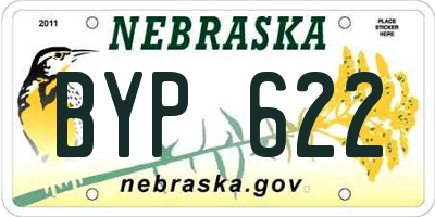 NE license plate BYP622
