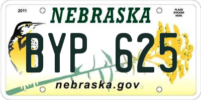 NE license plate BYP625