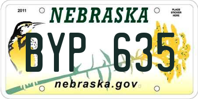 NE license plate BYP635