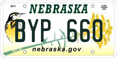 NE license plate BYP660