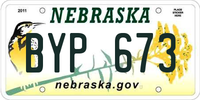 NE license plate BYP673