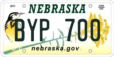 NE license plate BYP700
