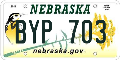 NE license plate BYP703