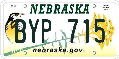 NE license plate BYP715