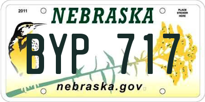 NE license plate BYP717
