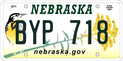 NE license plate BYP718