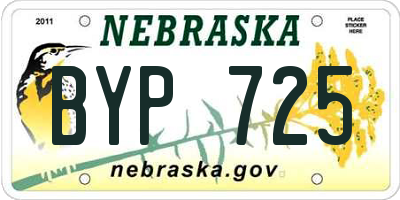 NE license plate BYP725