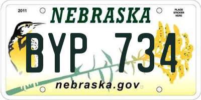 NE license plate BYP734
