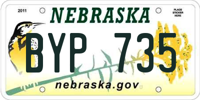NE license plate BYP735