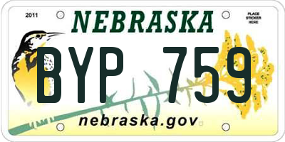 NE license plate BYP759