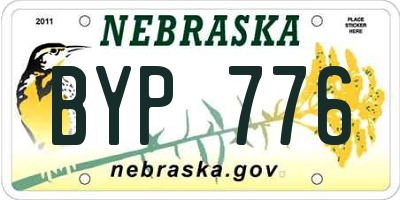 NE license plate BYP776