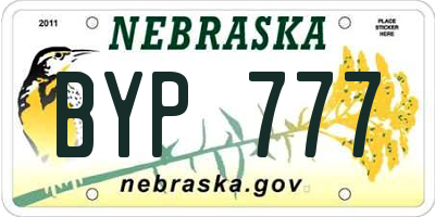 NE license plate BYP777