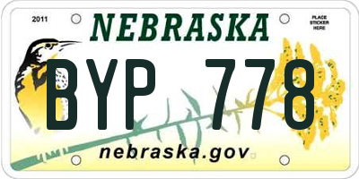 NE license plate BYP778