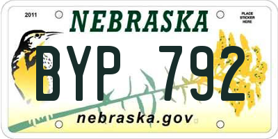 NE license plate BYP792