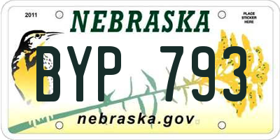 NE license plate BYP793