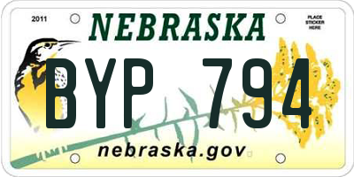 NE license plate BYP794