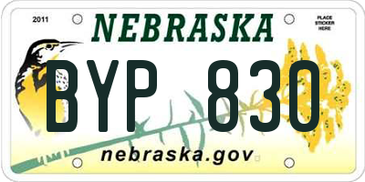 NE license plate BYP830