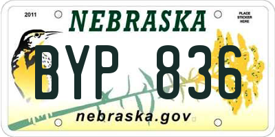 NE license plate BYP836