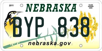 NE license plate BYP838