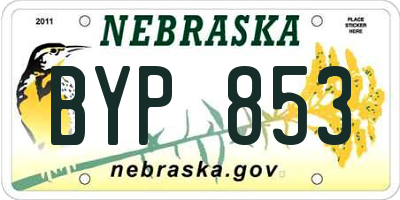 NE license plate BYP853