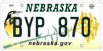 NE license plate BYP870