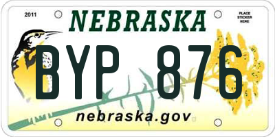NE license plate BYP876