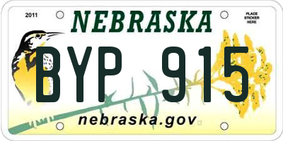 NE license plate BYP915