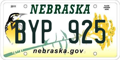 NE license plate BYP925